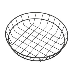 Versatile Stainless Steel Large Round Serving Basket - Black