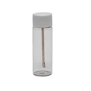 Glass Snuff Container With Attached Spoon- Clear