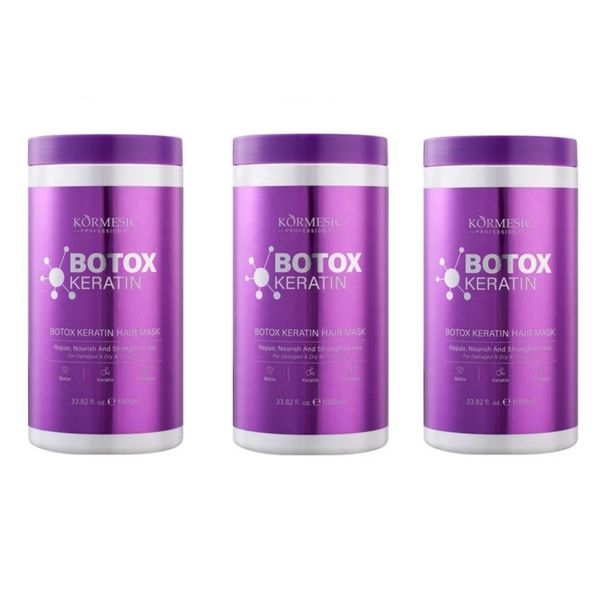 Bulk Offer 3 x 1000 ml Kormesic Botox Collagen Keratin Hair Mask