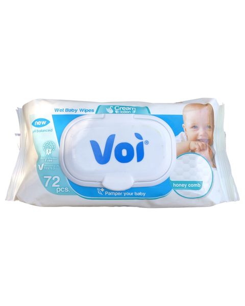 Voi Wet-Wipes 72 Piece 16x19cm Honeycomb