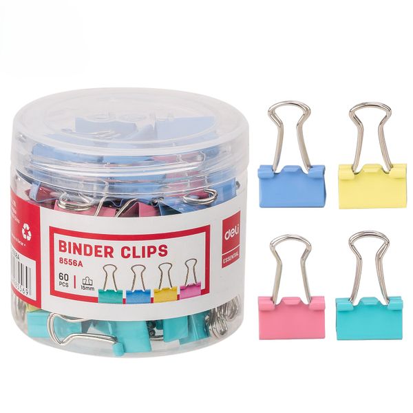 Deli Colour Fold Back Clips - 15mm (Tub of 60)