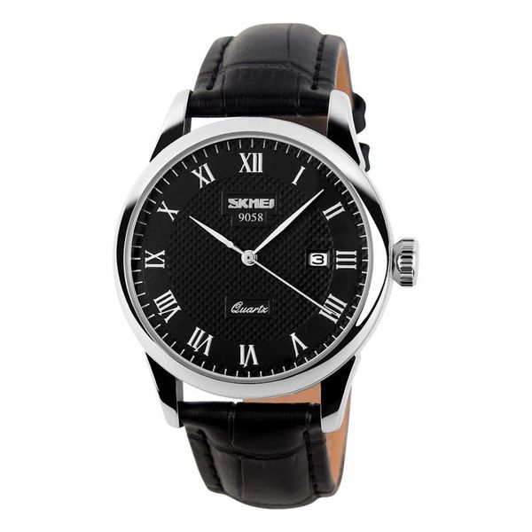 Skmei Mens Genuine Leather Quartz Waterproof Watch
