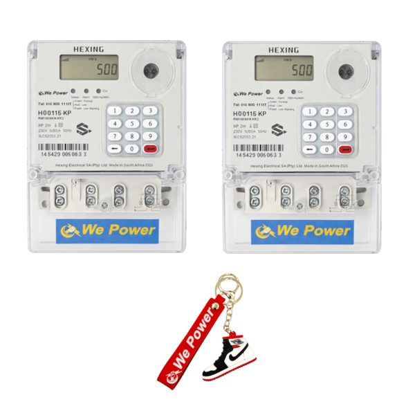 Prepaid Meter, Hexing We Power Meter, Set Of Two With Complimentary Keyring