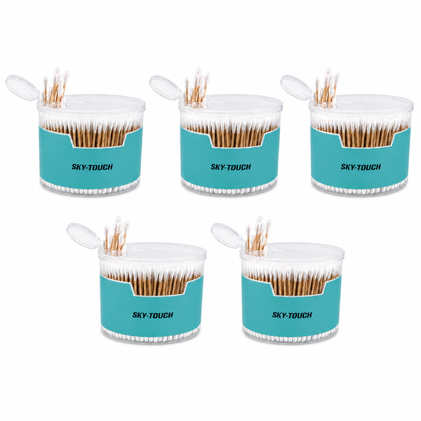 SKY-TOUCH 2500 Count Cotton Swabs Double-Tipped Round