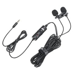 DW BOYA BY-M1DM Dual Lavalier Universal Lapel Microphone