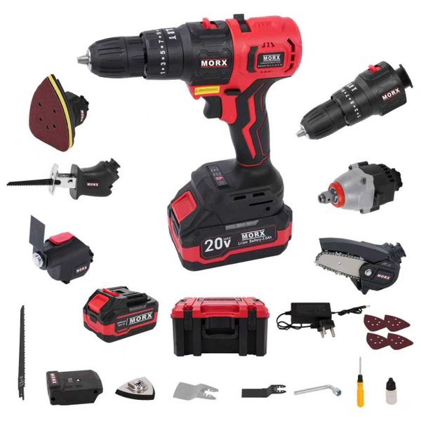 MORX 6 in 1 Cordless powertool sets, Drill, Saw, Oscillating Tool, Sander