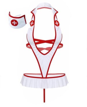 Women Lingerie Nurse Storie Uniform Fancy Clubwear Cosplay Holloween