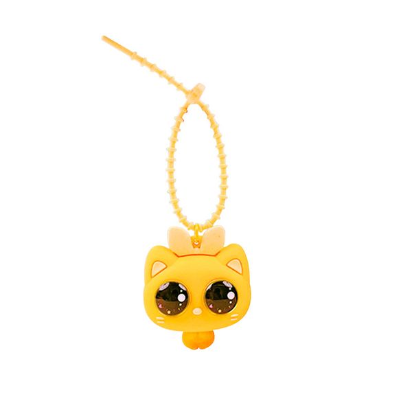 Big-Eyed Cat Squeeze Yellow Charm