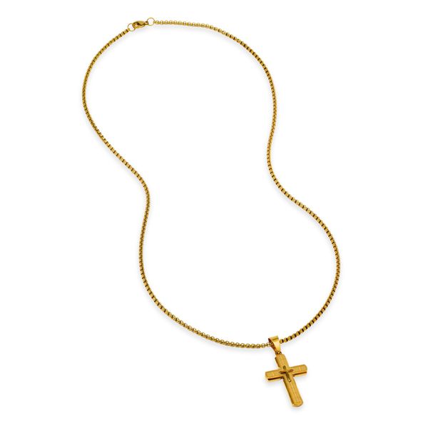 Xcalibur Stainless Steel Decorative Cross Necklace