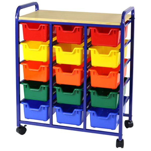 Greenbean Roll and Storage Unit: 15 Multi-Coloured Bins