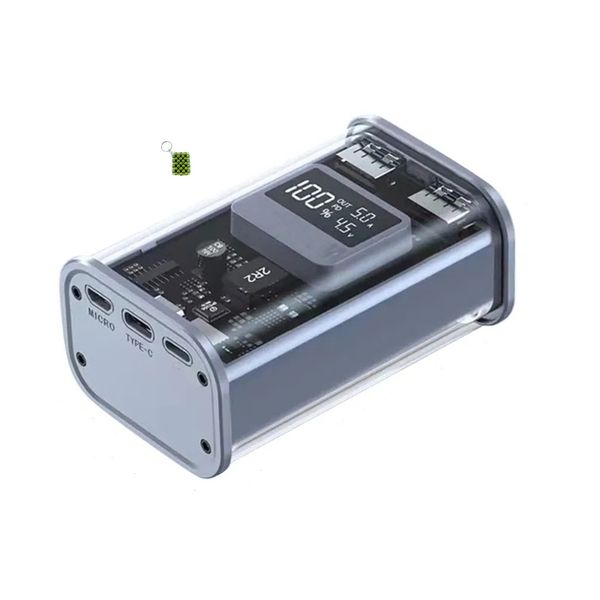 Treqa TR-956 Transparent Power Bank With PD Charge 4 IN 1 + Key Chain