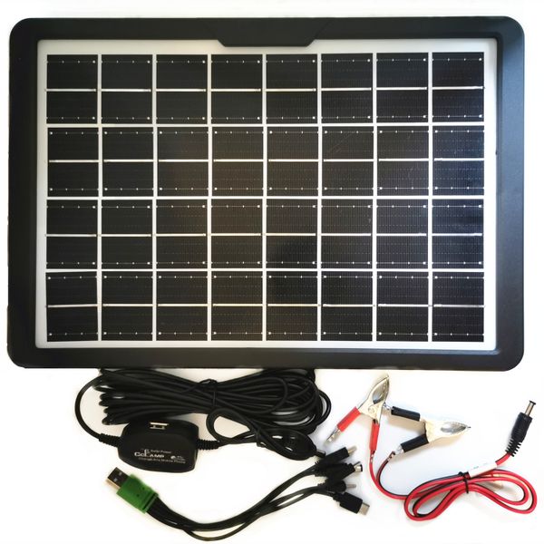 Solar Panel Charging Station -15W Charging Panel With USB Multi Head Cable