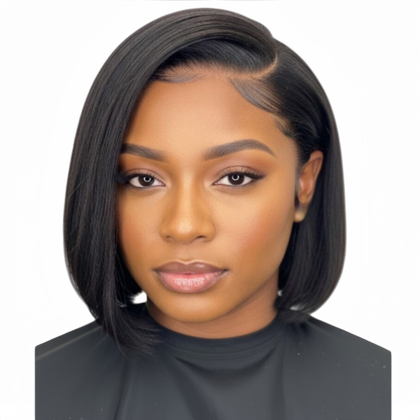 Eligababy 10-inch Bob Wig Full Frontal Human Hair Transparent Lace