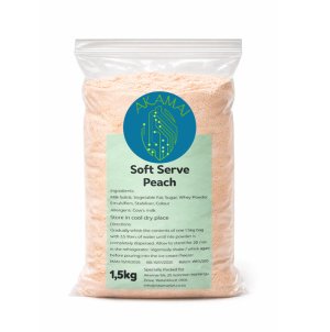 Soft Serve Powder Premix - Peach Flavour - 1,5kg makes 5L liquid mix