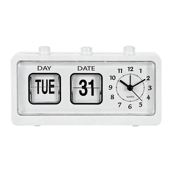 White-Black Plastic Corded Electric Digital Alarm Clock