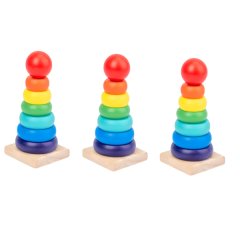 Premium Wooden Stacking Ring Tower - Montessori Educational Toy