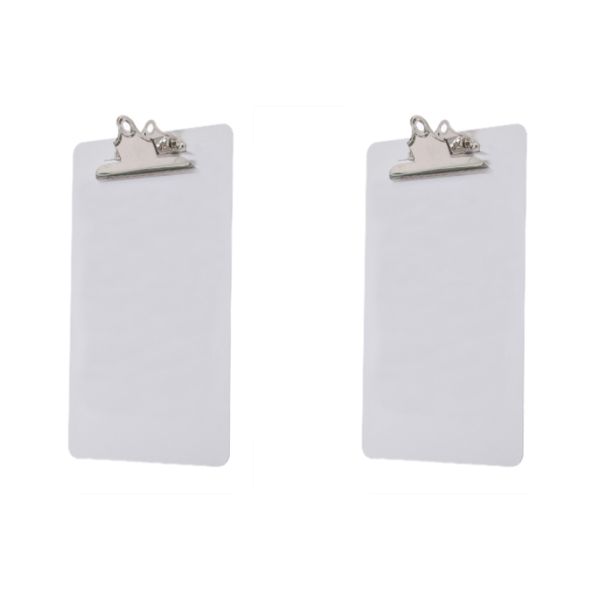 Seco Acrylic Clipboard (FC) with Hanging Hook &amp; Heavy Duty Clip - Pack of 2
