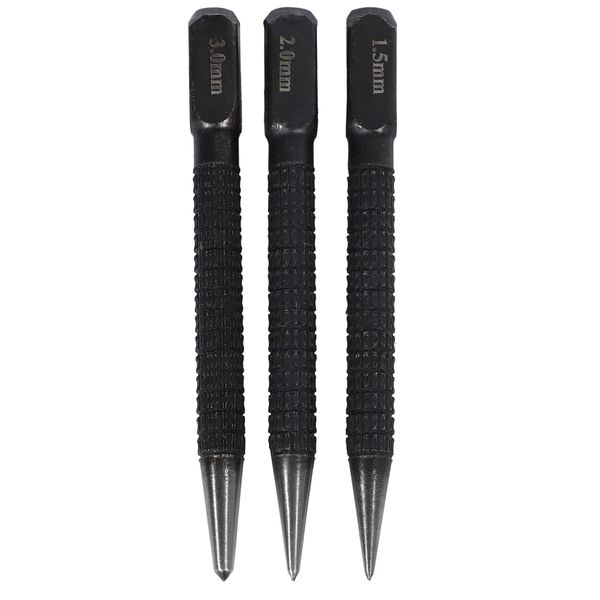 3 Pcs High-Carbon Steel Center Punch Set 10Cm Non Slip Center Punch