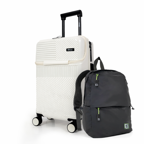 Tokyo 55cm Hardshell Carry-On Suitcase- Laptop Compartment with Backpack