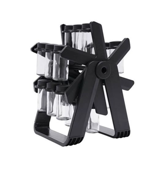 Rotating Tabletop Spice Rack - Black