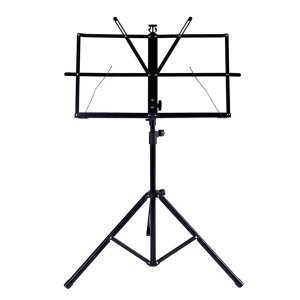 70 to 139cm Adjustable Metal Tube Guitar Music Stand with Carry Bag - Black