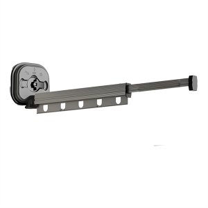 Folding Clothes Rack Aluminum Clothes Hanger Black Wall Mount Rack, S