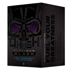 USN Qhush Platinum Black Pre-Workout, Ice Blue Burst