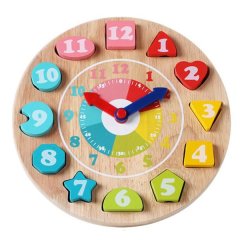 Wooden Shape Sorting Clock Toy