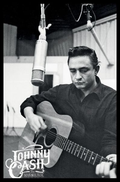 Johnny Cash Studio Poster with Black Frame - 66cm x 96.5cm