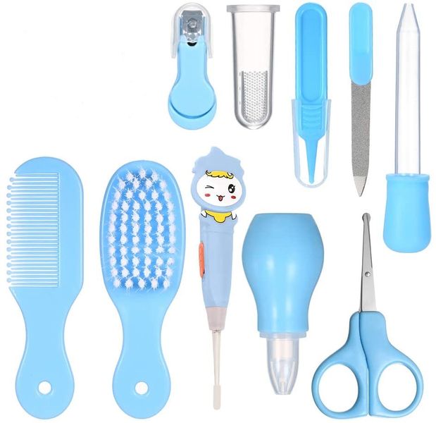 Totland 10 PCS Baby Grooming Kit Ear Pick with Light Comb