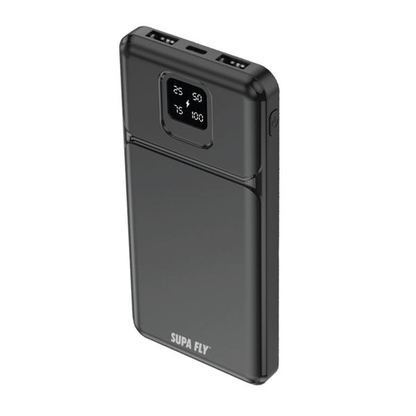 SUPA FLY 10000mAh Fast Charging Power Bank - Black