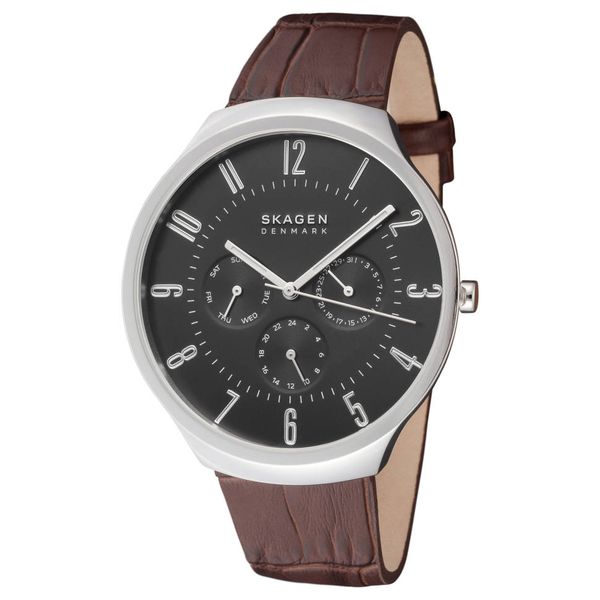 Skagen Men's Grenen SKW6536 42mm Black Dial Leather Watch(Parallel Imports)