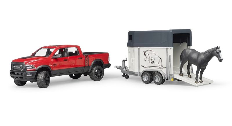 Bruder RAM 2500 Power Wagon With 1 Horse &amp; Trailer