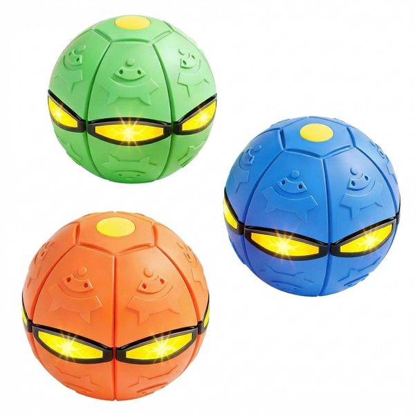 3-Pack LED Transforming Flying Saucer Ball for Dogs &amp; Kids