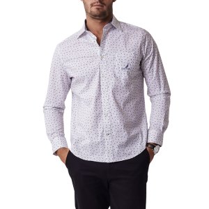 Nautica - Men's Urchin Print Long Sleeve Woven Shirt