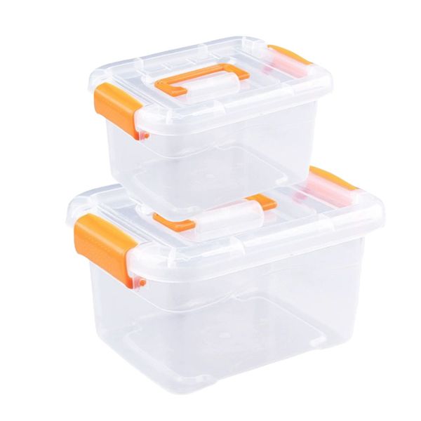 Crystal Clear Plastic Storage Box With Lid 2 Pack