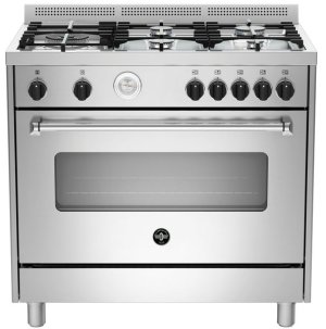 La Germania Americana 90cm Full Gas Stove 5 Burn Gas oven &amp; Gas Grill Steel
