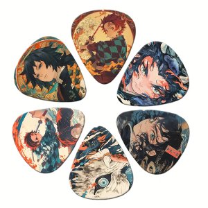 Pack of 6 Manga Anime DS Guitar Plectrums - Medium