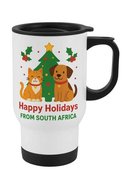 Merry Christmas Gift Travel Mug Coffee Tea Dog Cat Printed Travel Mug