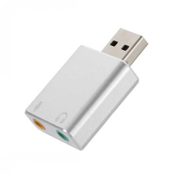 Portable USB 7.1 Microphone-in Audio-out Port Free Drive Plug Sound Card