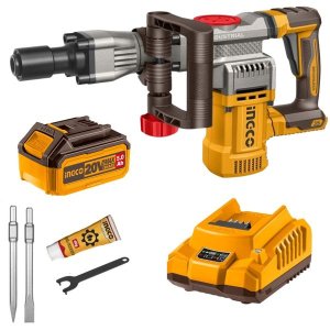 Ingco - Cordless Demolition Hammer (16J) with 5.0Ah Battery &amp; Charger