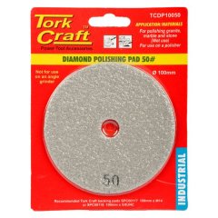 Tork Craft - 100mm Diamond Wet Polishing Pad 50 Grit Grey - 5 Pack