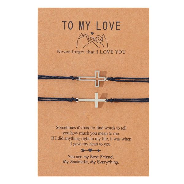 Pinky Promise Cross Christian Couple Bracelet
