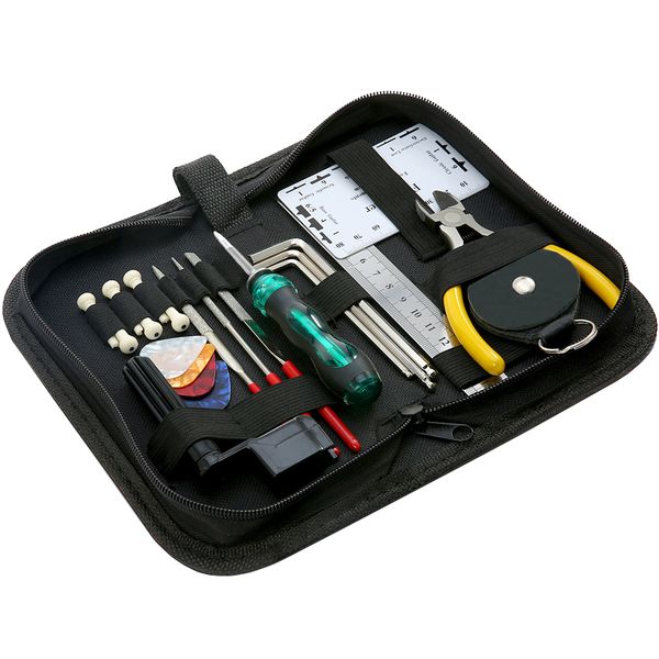 Portable Guitar Repairing Maintenance Tool Kit for Guitar Ukulele -23 Piece