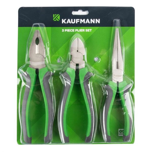 Kaufmann - X Pliers - 3 Piece Set - Soft Handle - 2 Pack