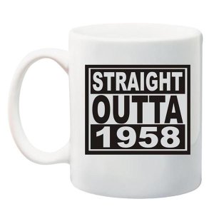Qtees Africa Straight Outta 1958 Printed Mug - White