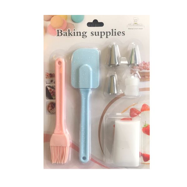 Baking Set - Piping Bag, Piping Nozzles, Spatula &amp; Pastry Brush