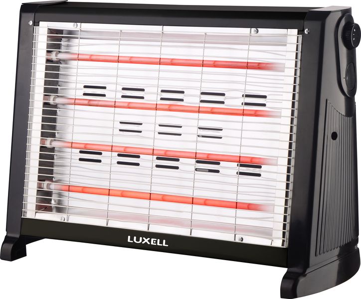LUXELL - 4 Quartz Bar Heater with Safety Switch - 1500W - 2850C Black