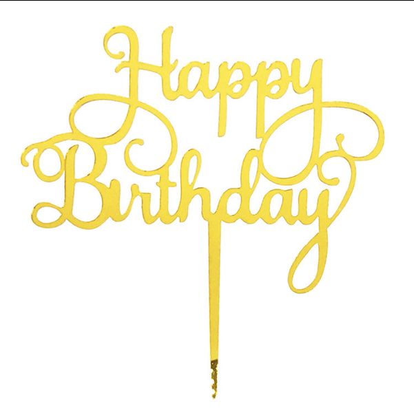 Happy Birthday Acrylic Cake Topper