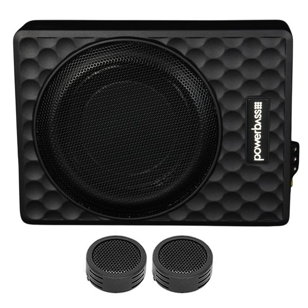 Powerbass Acti-Cruze 8" 2500w Active Under-Seat Subwoofer &amp; Evo Tweeters